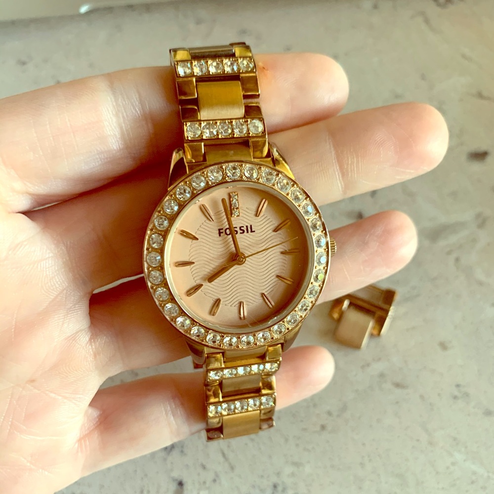 Fossil Jesse Rose-Tone Stainless Steel Watch